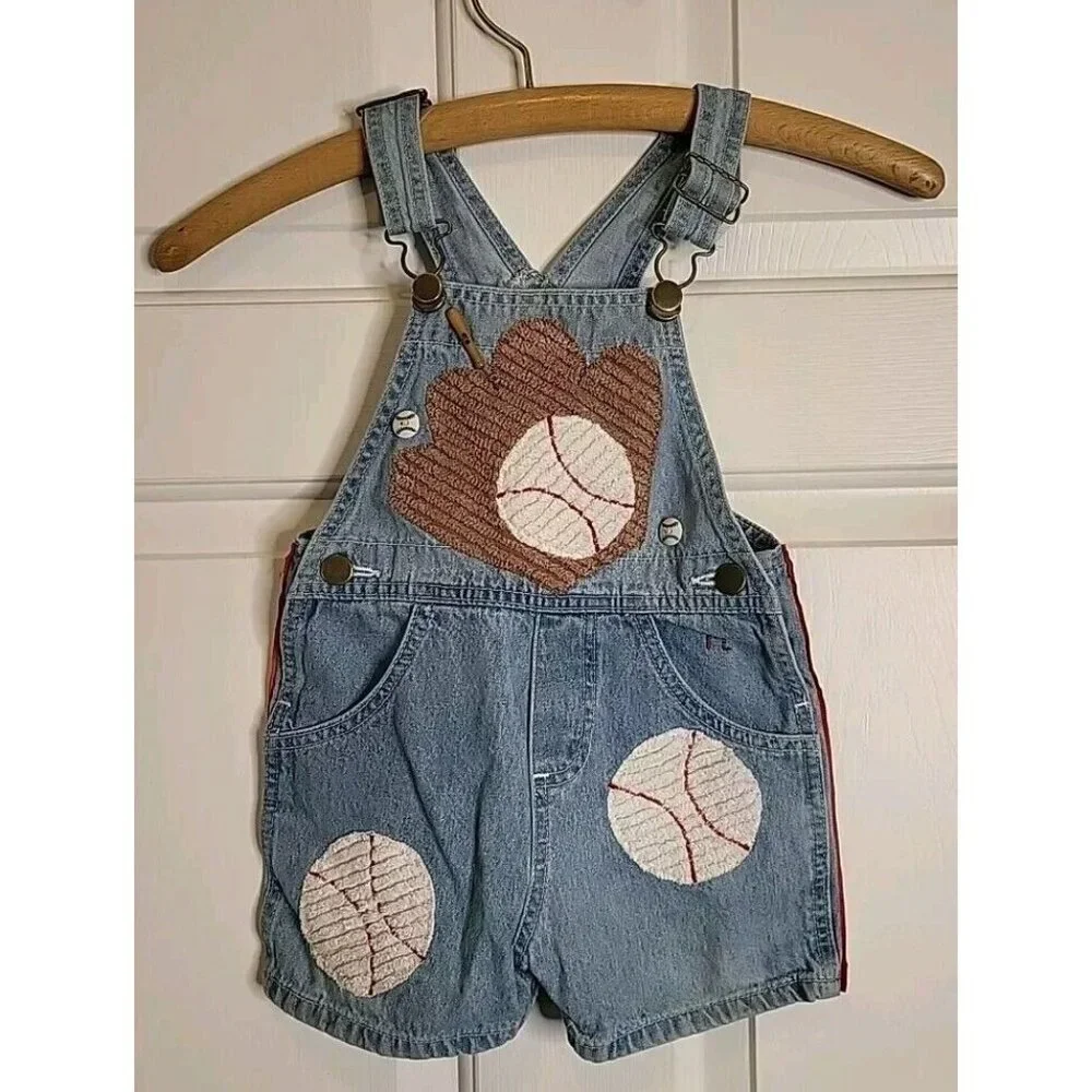 VTG Marsha Denim Custom Overalls Baseball‎ 18 M Embroidered MARSHA USA Vintage